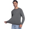 image:imageWiWi Viscose from Bamboo Mens Long Sleeve Tees Sun Protection Athletic Crew Neck Shirts for Pajamas SXXLBdark Heather Grey