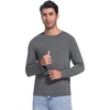 image:imageWiWi Viscose from Bamboo Mens Long Sleeve Tees Sun Protection Athletic Crew Neck Shirts for Pajamas SXXLBdark Heather Grey