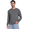 image:imageWiWi Viscose from Bamboo Mens Long Sleeve Tees Sun Protection Athletic Crew Neck Shirts for Pajamas SXXLBdark Heather Grey