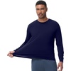 image:imageWiWi Viscose from Bamboo Mens Long Sleeve Tees Sun Protection Athletic Crew Neck Shirts for Pajamas SXXLBnavy