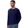 image:imageWiWi Viscose from Bamboo Mens Long Sleeve Tees Sun Protection Athletic Crew Neck Shirts for Pajamas SXXLBnavy