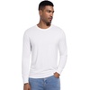 image:imageWiWi Viscose from Bamboo Mens Long Sleeve Tees Sun Protection Athletic Crew Neck Shirts for Pajamas SXXLBraw White