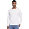 image:imageWiWi Viscose from Bamboo Mens Long Sleeve Tees Sun Protection Athletic Crew Neck Shirts for Pajamas SXXLBraw White