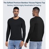 image:imageWiWi Viscose from Bamboo Mens Long Sleeve Tees Sun Protection Athletic Crew Neck Shirts for Pajamas SXXLCblack