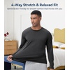 image:imageWiWi Viscose from Bamboo Mens Long Sleeve Tees Sun Protection Athletic Crew Neck Shirts for Pajamas SXXLCcharcoal Heather