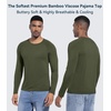 image:imageWiWi Viscose from Bamboo Mens Long Sleeve Tees Sun Protection Athletic Crew Neck Shirts for Pajamas SXXLCdark Fence Green