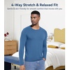 image:imageWiWi Viscose from Bamboo Mens Long Sleeve Tees Sun Protection Athletic Crew Neck Shirts for Pajamas SXXLCprussian Blue