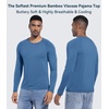 image:imageWiWi Viscose from Bamboo Mens Long Sleeve Tees Sun Protection Athletic Crew Neck Shirts for Pajamas SXXLCprussian Blue