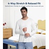 image:imageWiWi Viscose from Bamboo Mens Long Sleeve Tees Sun Protection Athletic Crew Neck Shirts for Pajamas SXXLCraw White