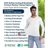 image:imageWiWi Viscose from Bamboo Mens Long Sleeve Tees Sun Protection Athletic Crew Neck Shirts for Pajamas SXXLCraw White