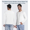 image:imageWiWi Viscose from Bamboo Mens Long Sleeve Tees Sun Protection Athletic Crew Neck Shirts for Pajamas SXXLCraw White