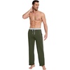 image:imageWiWi Viscose from Bamboo Mens Pajama Pants Soft Lounge Bottoms Sweatpants Sleep Pant Drawstring with Pockets SXXLAdark Fence GreenLight Heather Grey