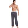 image:imageWiWi Viscose from Bamboo Mens Pajama Pants Soft Lounge Bottoms Sweatpants Sleep Pant Drawstring with Pockets SXXLAdark GreyLight Heather Grey