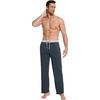 image:imageWiWi Viscose from Bamboo Mens Pajama Pants Soft Lounge Bottoms Sweatpants Sleep Pant Drawstring with Pockets SXXLAmidnight BlueLight Heather Grey
