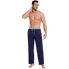 image:imageWiWi Viscose from Bamboo Mens Pajama Pants Soft Lounge Bottoms Sweatpants Sleep Pant Drawstring with Pockets SXXLAnavyHeather Grey