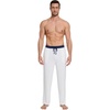 image:imageWiWi Viscose from Bamboo Mens Pajama Pants Soft Lounge Bottoms Sweatpants Sleep Pant Drawstring with Pockets SXXLAraw WhiteNavy