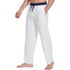 image:imageWiWi Viscose from Bamboo Mens Pajama Pants Soft Lounge Bottoms Sweatpants Sleep Pant Drawstring with Pockets SXXLAraw WhiteNavy