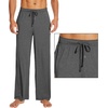 image:imageWiWi Viscose from Bamboo Mens Pajama Pants Soft Lounge Bottoms Sweatpants Sleep Pant Drawstring with Pockets SXXLBdark Heather Grey