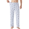 image:imageWiWi Viscose from Bamboo Mens Pajama Pants Soft Lounge Bottoms Sweatpants Sleep Pant Drawstring with Pockets SXXLBskiing on Light Blue
