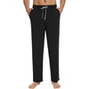 image:imageWiWi Viscose from Bamboo Mens Pajama Pants Soft Lounge Bottoms Sweatpants Sleep Pant Drawstring with Pockets SXXLCblack