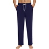 image:imageWiWi Viscose from Bamboo Mens Pajama Pants Soft Lounge Bottoms Sweatpants Sleep Pant Drawstring with Pockets SXXLCnavy