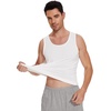image:imageWiWi Viscose from Bamboo Mens Tank TShirt Soft Crewneck Undershirts Moisture Wicking Sleeveless Tanks Undershirt SXXLAraw White