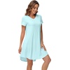 image:imageWiWi Viscose from Bamboo Nightgowns for Women Short Sleeve Pajama Dress Vneck Summer Night Shirts SXXLAaqua