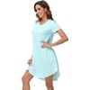 image:imageWiWi Viscose from Bamboo Nightgowns for Women Short Sleeve Pajama Dress Vneck Summer Night Shirts SXXLAaqua