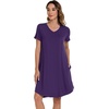 image:imageWiWi Viscose from Bamboo Nightgowns for Women Short Sleeve Pajama Dress Vneck Summer Night Shirts SXXLAdark Purple