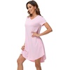 image:imageWiWi Viscose from Bamboo Nightgowns for Women Short Sleeve Pajama Dress Vneck Summer Night Shirts SXXLApink