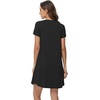 image:imageWiWi Viscose from Bamboo Nightgowns for Women Short Sleeve Pajama Dress Vneck Summer Night Shirts SXXLBblack