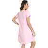 image:imageWiWi Viscose from Bamboo Nightgowns for Women Short Sleeve Pajama Dress Vneck Summer Night Shirts SXXLBpink