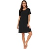 image:imageWiWi Viscose from Bamboo Nightgowns for Women Short Sleeve Pajama Dress Vneck Summer Night Shirts SXXLCblack