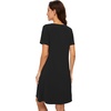 image:imageWiWi Viscose from Bamboo Nightgowns for Women Short Sleeve Pajama Dress Vneck Summer Night Shirts SXXLCblack