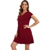 image:imageWiWi Viscose from Bamboo Nightgowns for Women Short Sleeve Pajama Dress Vneck Summer Night Shirts SXXLDwine