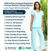 image:imageWiWi Viscose from Bamboo Pajama Sets for Women Super Soft Pjs Short Sleeve with Pants Cooling Sleepwear Loungewear SXXLAaqua