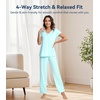image:imageWiWi Viscose from Bamboo Pajama Sets for Women Super Soft Pjs Short Sleeve with Pants Cooling Sleepwear Loungewear SXXLAaqua