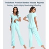 image:imageWiWi Viscose from Bamboo Pajama Sets for Women Super Soft Pjs Short Sleeve with Pants Cooling Sleepwear Loungewear SXXLAaqua
