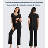 image:imageWiWi Viscose from Bamboo Pajama Sets for Women Super Soft Pjs Short Sleeve with Pants Cooling Sleepwear Loungewear SXXLAblack