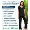 image:imageWiWi Viscose from Bamboo Pajama Sets for Women Super Soft Pjs Short Sleeve with Pants Cooling Sleepwear Loungewear SXXLAblack