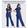 image:imageWiWi Viscose from Bamboo Pajama Sets for Women Super Soft Pjs Short Sleeve with Pants Cooling Sleepwear Loungewear SXXLAblue Depth