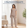 image:imageWiWi Viscose from Bamboo Pajama Sets for Women Super Soft Pjs Short Sleeve with Pants Cooling Sleepwear Loungewear SXXLAcamel