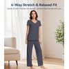 image:imageWiWi Viscose from Bamboo Pajama Sets for Women Super Soft Pjs Short Sleeve with Pants Cooling Sleepwear Loungewear SXXLAcharcoal