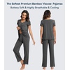 image:imageWiWi Viscose from Bamboo Pajama Sets for Women Super Soft Pjs Short Sleeve with Pants Cooling Sleepwear Loungewear SXXLAcharcoal Heather