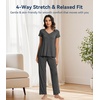 image:imageWiWi Viscose from Bamboo Pajama Sets for Women Super Soft Pjs Short Sleeve with Pants Cooling Sleepwear Loungewear SXXLAcharcoal Heather