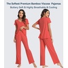 image:imageWiWi Viscose from Bamboo Pajama Sets for Women Super Soft Pjs Short Sleeve with Pants Cooling Sleepwear Loungewear SXXLAcoral