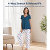 image:imageWiWi Viscose from Bamboo Pajama Sets for Women Super Soft Pjs Short Sleeve with Pants Cooling Sleepwear Loungewear SXXLAdark Pink Dots