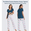 image:imageWiWi Viscose from Bamboo Pajama Sets for Women Super Soft Pjs Short Sleeve with Pants Cooling Sleepwear Loungewear SXXLAdark Pink Dots