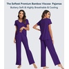 image:imageWiWi Viscose from Bamboo Pajama Sets for Women Super Soft Pjs Short Sleeve with Pants Cooling Sleepwear Loungewear SXXLAdark Purple
