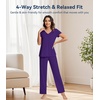 image:imageWiWi Viscose from Bamboo Pajama Sets for Women Super Soft Pjs Short Sleeve with Pants Cooling Sleepwear Loungewear SXXLAdark Purple